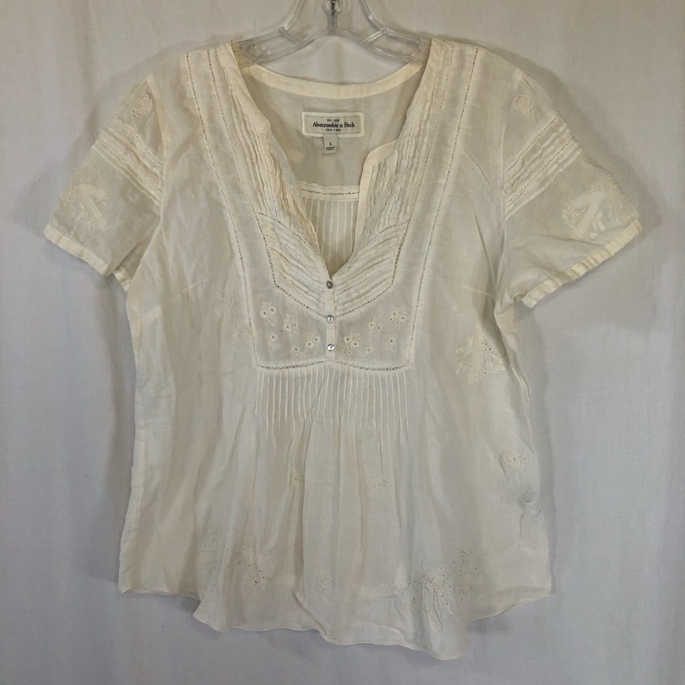 Abercrombie and Fitch Embroidered Blouse Sz L